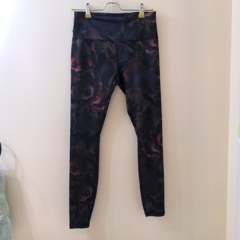 Dark Floral Yoga Pants